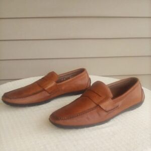 Allen Edmonds Driving Loafers Tan Leather Brooker Slip On with Penny Slot 11D